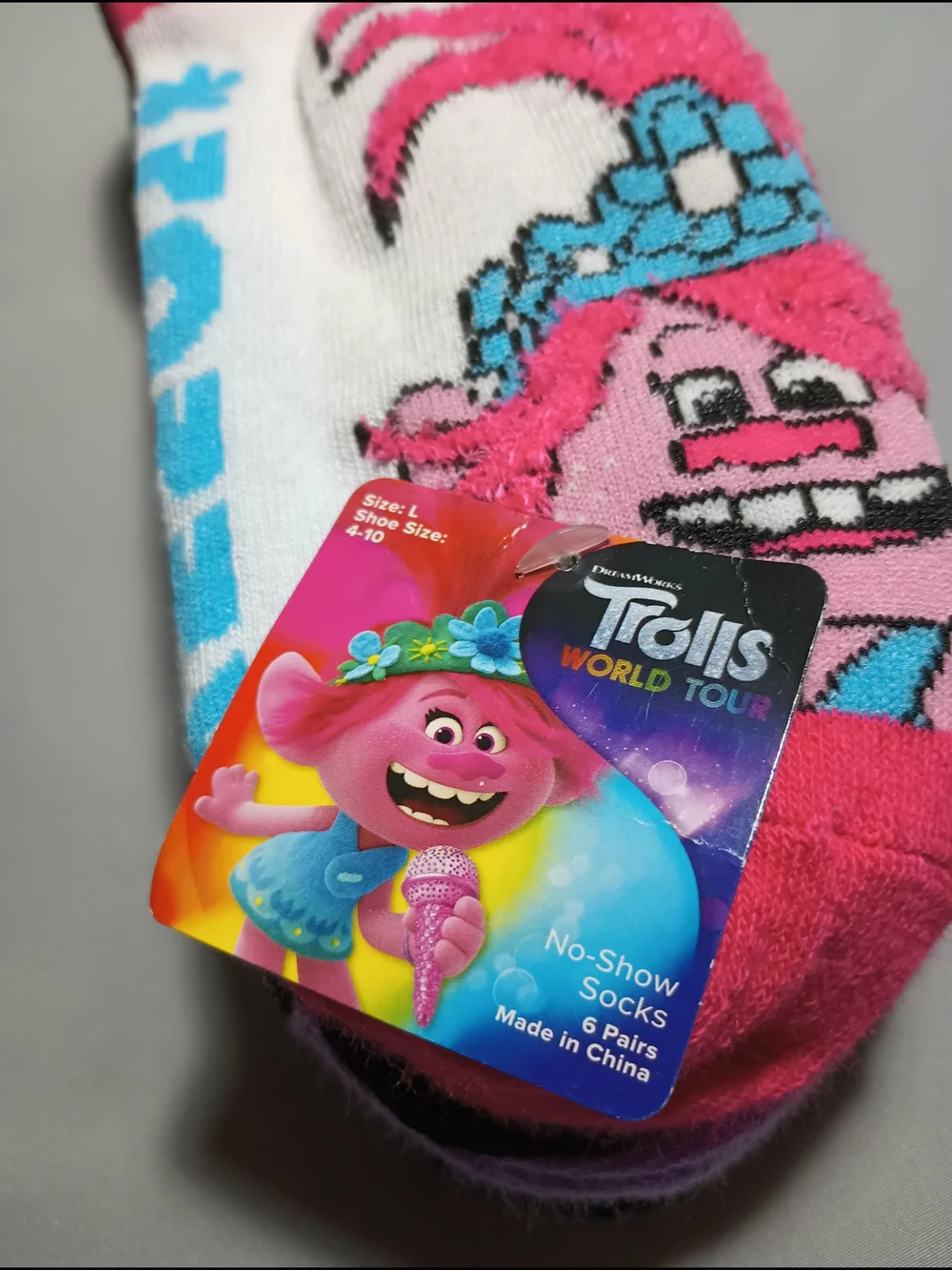 Dreamworks Trolls World Tour Girls' No Show Socks
